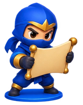 Ninja holding paper scroll