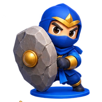 Ninja with rock shield