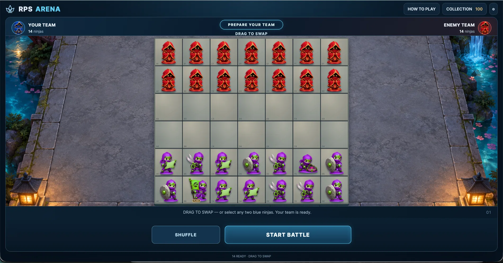 Actual RPS Arena 7 by 6 tactical game board